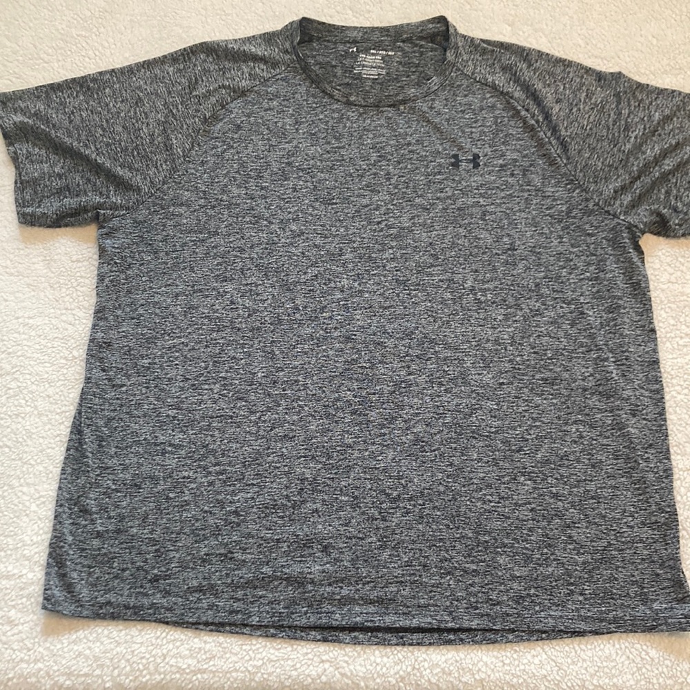 Under Armour Tech Tee gray/black marl print short sleeve shirt Size 3XL